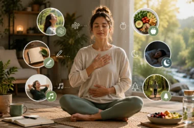 Woman practicing deep breathing to regulate your nervous system naturally