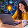 Girl planning best online business ideas on laptop