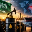 Saudi Arabia Oil Crisis 2026 oil rig and global market map