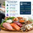 Person calculating how much protein do you need every day with healthy high protein food sources