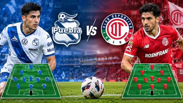 Puebla vs Toluca Liga MX match banner