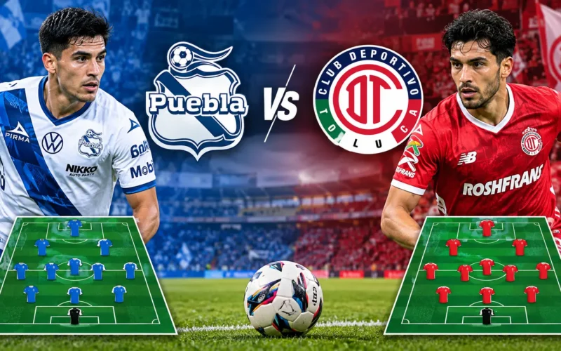 Puebla vs Toluca Liga MX match banner