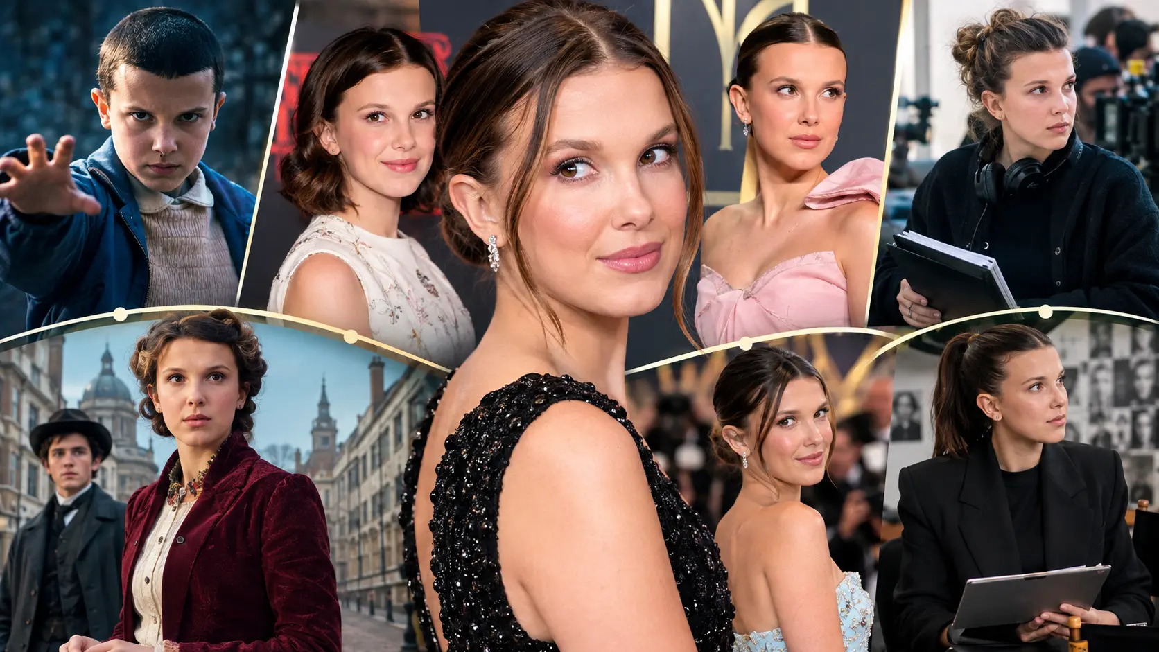 Millie Bobby Brown career timeline featuring her roles from Stranger Things to producer