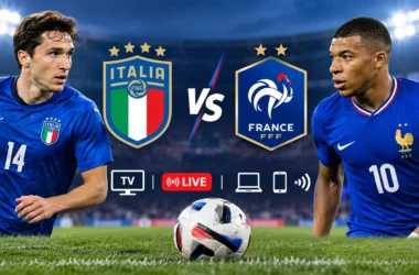 Italy vs France Live Stream match broadcast graphic