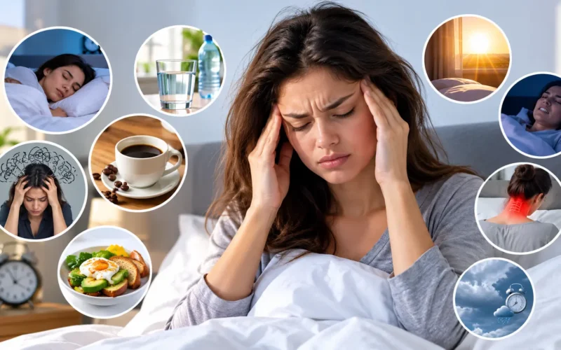 Infographic explaining why do I wake up with a headache and its common causes