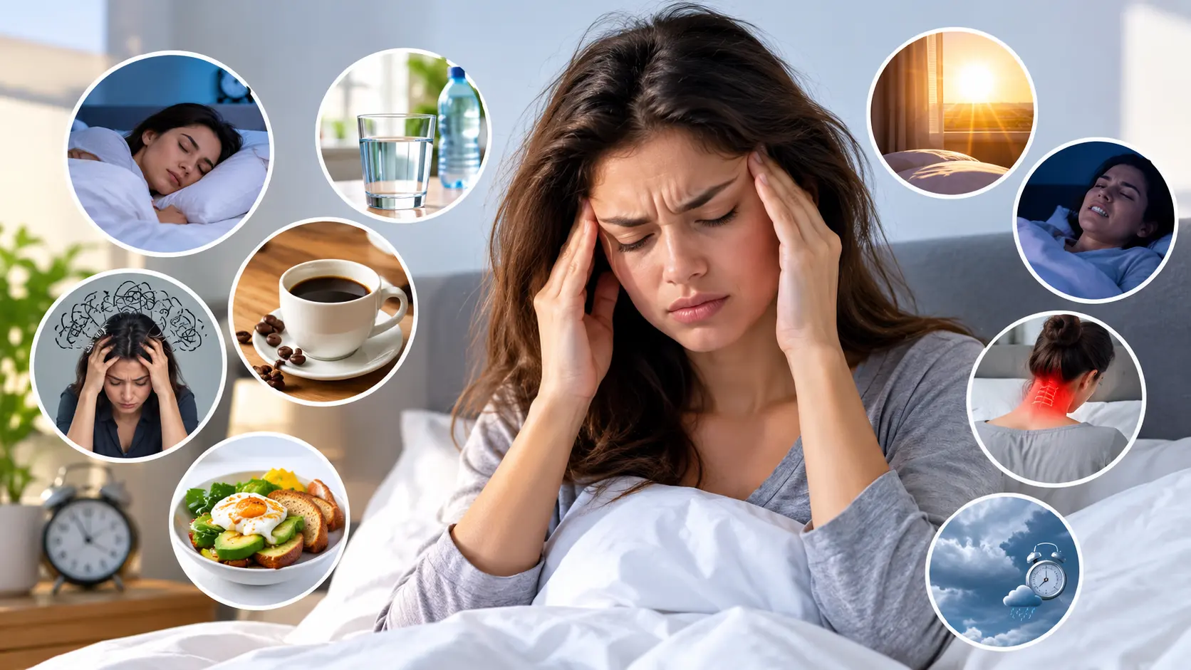 Infographic explaining why do I wake up with a headache and its common causes
