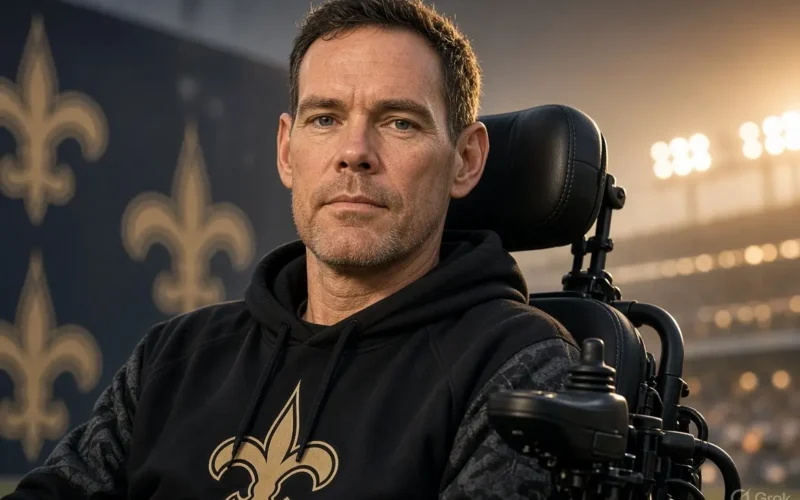 Steve Gleason smiling in his wheelchair
